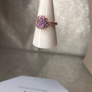 Bomb Party Lavender Topaz CZ Rose Gold Plated Ring Size 8 NWOT